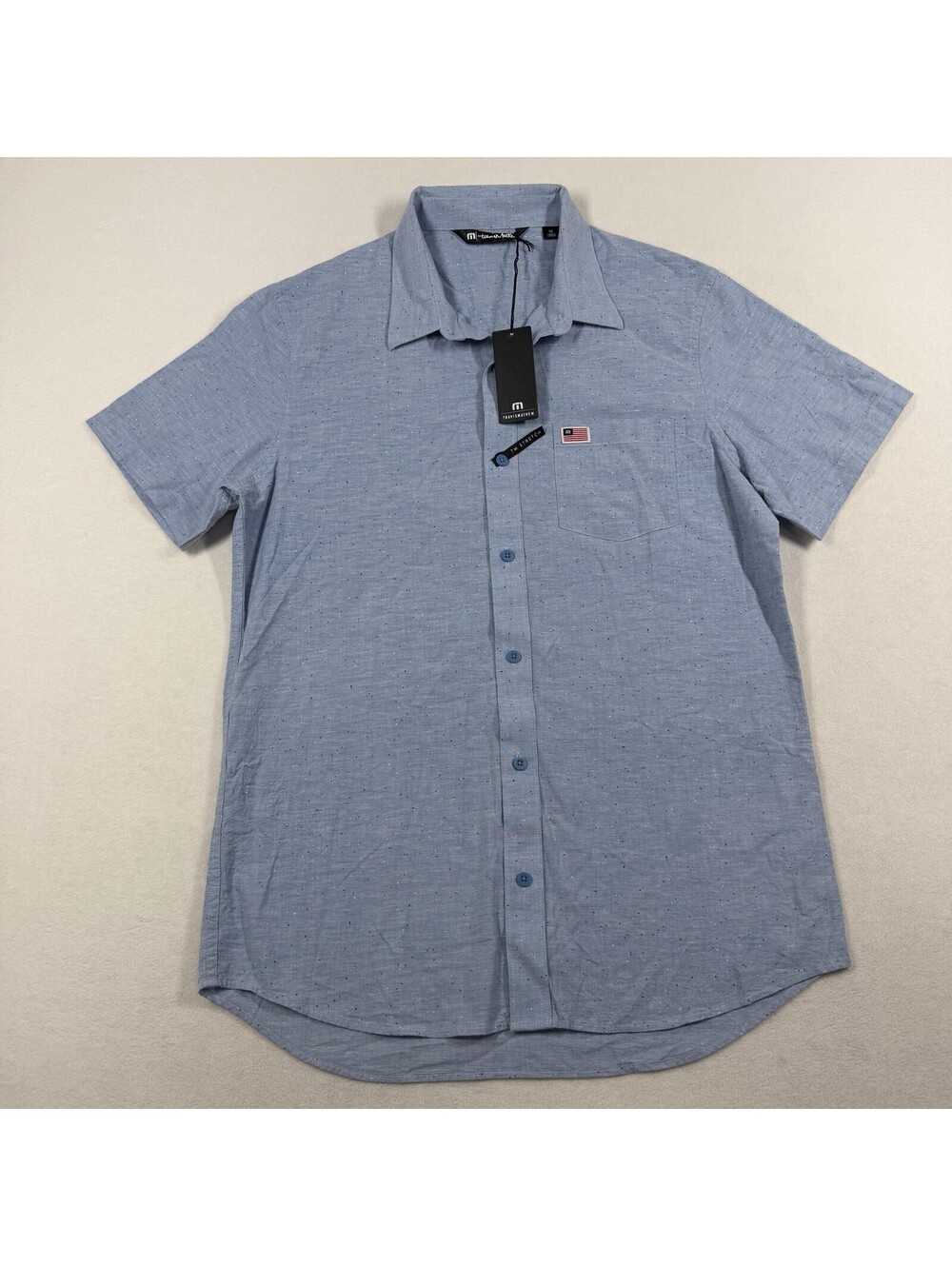 Travis Mathew Eagle Pride Botton Up Polo Men's Size Medium M New USA Flag